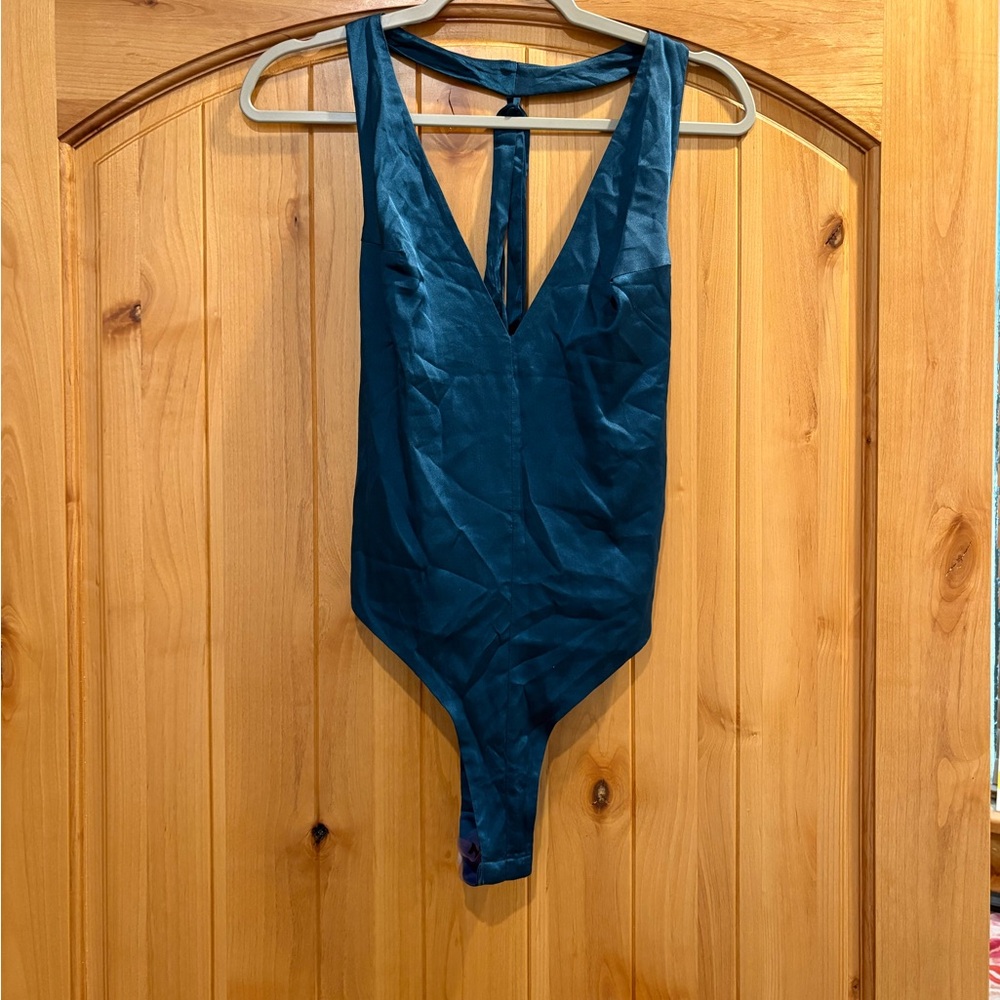 For Love And Lemons Blue Satin Fabric